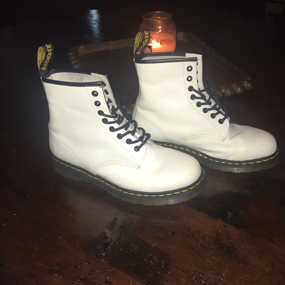 White Doc Marten boots